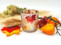Herbst Deko Windlicht Tischdeko Teelichtglas mit herbstlichem Ahornblatt-Motiv 6