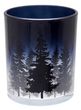 Teelichtglas in Blau mit Tannenbaum als Winterdekoration und Tischdekoration im Advent 3