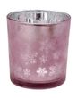 Kerzenglas in Mauve mit Motiv Schneeflocke als Tischdeko im Advent 4