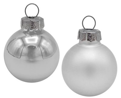 24 Weihnachtskugeln Christbaumschmuck Silber Matt und Glänzend für den Weihnachtsbaum