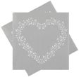 Silberne Servietten mit Herz als Tischdeko zur Hochzeit und Silberhochzeit 12 Stück 1