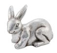 Osterhase Dekofigur in Silber Fiberglas als Osterdeko 23cm  1