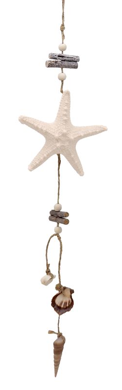 Seestern Girlande im maritimen Stil mit Muscheln Schnecken und Treibholz