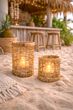 Natürliche Seegras Deko Laterne in Boho Stil -  für Terrassen, Balkone, Badezimmer, sommerliche & maritime Dekorationen 3