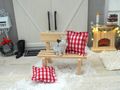Miniatur Bank aus Holz für Miniatur-Welten oder Wichtel und verschiedene andere Dekorationen 2