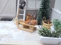 Miniatur Wichtel Zubehör Winterwald mit Schlitten und Rehkitz 2