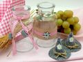 Glasvasen mit bayrischem Dekor in Karo Rosa als Tischdekoration für Wiesn, Oktoberfest oder Hochzeit 2