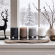 Adventskerzen Kerzen 9cm H Grau Weiß Weihnachten Adventskranz Deko 4 Stück 3
