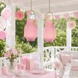 Tischlampe Laterne aus Glas – geriffelte LED-Laterne mit Goldhenkel - Wahlweiße in Mauve oder Rosa 6