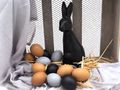 Hühnereier ausgeblasen in Natur und gefärbt in Schwarz und Grau Packung von 12 Stück  4