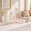 3 Vasen Glas Rosa für Tischdeko Hochzeit, Geburtstag, Kommunion, Taufe, Konfirmation, Ostern 3