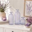 3 Vase in verschiedenen Großen & Formen aus gefärbtem Glas in zart hell LILA 3