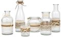 Vasen Windlicht Teelicht Hochzeit Vintage Tischdeko Spitze Jute Deko Geburtstag SET 6-Teilig 1