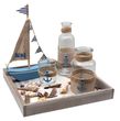 Maritime Deko Tablett Segelboot Vasen Tischdeko Geschenk 25x25x3cm  1