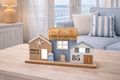 Deko Häuser aus Holz Blau Weiß Natur – Maritime Tischdeko zum Aufstellen – Haus für Wohnzimmer & Fensterbank 3