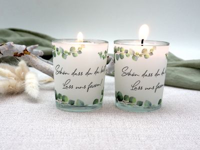 Windlichtglas Mit Spruch „Schön, DASS Es Dich Gibt“ Inkl. Teelicht – Perfekt Als Deko Oder Geschenk