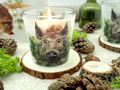 Tischdeko mit Wingläsern, Vasen, Streudeko, Wildschwein Figuren, Servietten und Tischband zum Thema Jagd Wild Wildessen Herbst 2