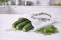 Stoffbeutel mit Zucchini Aufdruck zur Aufbewahrung von Gemüse - umweltfreundlich 3
