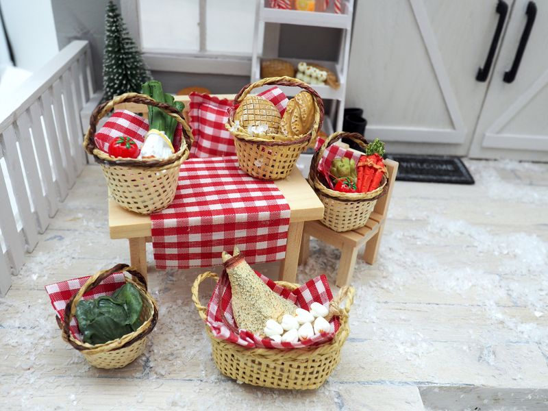 Wichtel Zubehör Körbchen Tomate Artischoke Möhren Weihnachten Miniatur ...