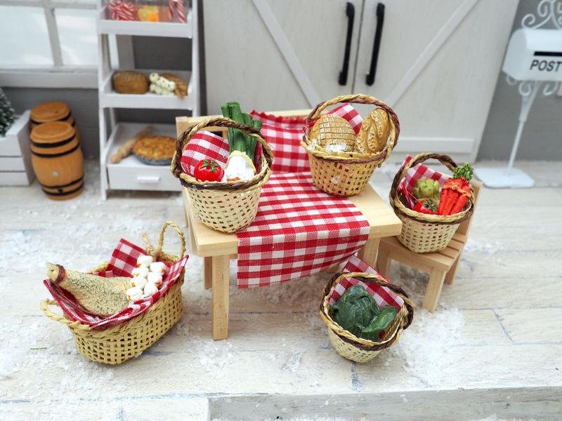 Wichtel Zubehör Körbchen Tomate Artischoke Möhren Weihnachten Miniatur ...