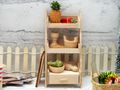 Wichtel Zubehör Treppenregal Mini Holz Backset Obst Gemüse Brot Set 10-teilig 2