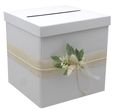 Briefbox Kartenbox Hochzeit Vintage Trockenblumen Creme Geldgeschenk Deko 20 x 20cm 1