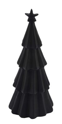 Dekofigur Tannenbaum mit Sternkrone Polyresin Schwarz Weihnachten Deko 19cm Hoch