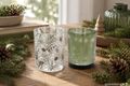 Zapfen und Schnee Glas Windlicht Tannenzweigen Zapfen Deko Weihnachten Advent Winter Deko 10cm H 3