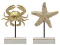 Aufsteller Krabbe Krebs Seestern Gold Weiß Tischdeko Maritime Deko 22 cm 1