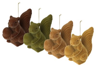 Eichhörnchen Braun Grün Herbst Tischdeko Weihnachten Hängedeko 16 cm Deko