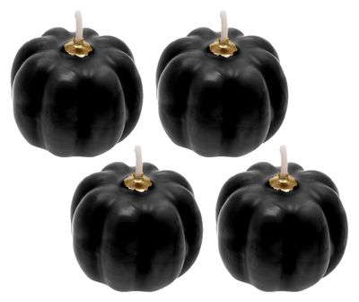 RiloStore 2er Set Kürbis-Deko - Schwarze Halloween Kürbisse 9cm