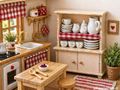 Miniatur Schrank aus Holz Küchenschrank mit 15- teilige Mini-Kaffeeservice in Weiß 3