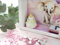 Eine liebevoll gestaltete und personalisierte Geldgeschenk für Taufe und Geburt in Rosa mit Torte 4