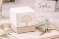 Gastgeschenk Box symbolische 'Baum des Lebens' als Tischdeko für Kommunion Konfirmation Hochzeit 5 Stück 3