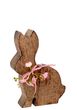 Hase Osterhase Klein Deko Mangoholz Rosa Tischdeko Ostern Frühling 15,5cm Dekoriert 1