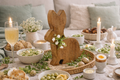 Deko Aufsteller Hase Osterhase - Holz-Dekoration zum Hinstellen für Ostern Tischdeko Osterbrunch 3