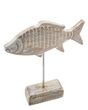 Aufsteller Fisch Mangoholz Weiß Gewischt Maritime Deko Tischdeko 15 cm Hoch 1