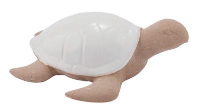 Deko Schildkröte Keramik Weiß Creme Maritime Deko Tischdeko 21cm Lang