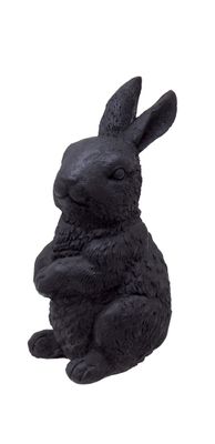 Hase Sitzend Schwarz Beton Klein Oster Deko Tischdeko 11cm Hoch