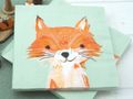 Servietten mit einem süßen Fuchs ergänzen wunderbar Ihre Tischdekoration zum Kindergeburtstag 2
