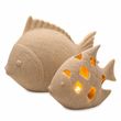 Deko Fische Keramik LED Sand Look Maritim Boho Bad Terrasse Sommer 2 Stück 1