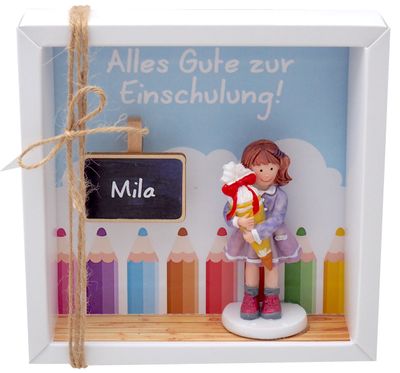 Geldgeschenk Verpackung Mädchen Einschulung Schulbeginn Gutschein personalisiert MIT NAMEN 