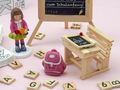 Tischdeko-Set für die Einschulung Mädchen Rosa Schultafel mit NAME Schulrucksack  3