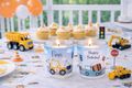 Deko Windlicht Banderole Baustelle Kinder Geburtstag Kerzenglas Tischdeko PERSONALISIERT  6