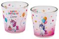 Windlicht Banderole Einhorn Geburtstag Kinder Party Votivglas Mädchen Tischdeko PERSONALISIERT 7,5cm Hoch 1