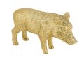 Wildschwein Deko Figur Stehend Jäger Tischdeko Herbst Weihnachten Gold Polyresin 10,5x3x6cm 1