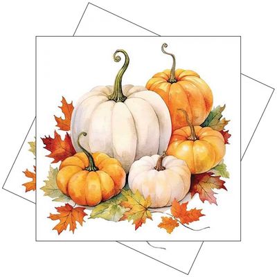 Servietten Orange Kürbis Herbst Pumpkin Tischdeko Deko 33 x 33 cm 20er Pack