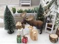 Wichtel Zubehör Christbaum Tannenbaum Weihnachtsbaum mit Geschenke und Schlitten 2