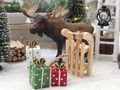 Wichtel Zubehör SET Tannenbaum Geschenke Pakete Schlitten Schnee Puppenhaus  5