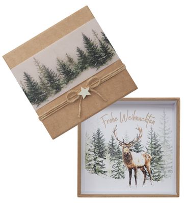 Gelgeschenk Kraft Banderole Wald Hirsch Fuchs Stern Weihnachten